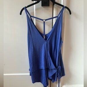 Free People - Wrap Blue Tank Top Blouse - M
